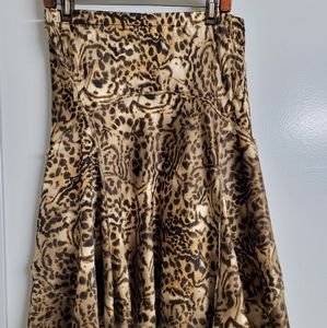 Dana Buchman leopard silk skirt 12P